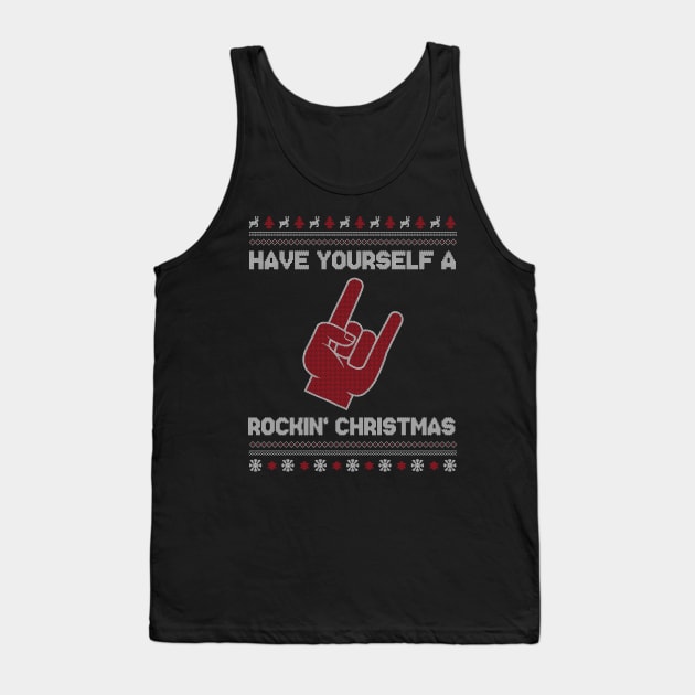 Cool Rocking Christmas Merry Xmas Rock Fingers Gift Ugly Sweater Shirt Tank Top by stearman